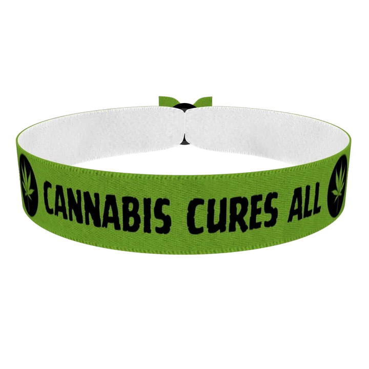 Zum Produkt Cannabis Cures All Weed Stoffarmband
