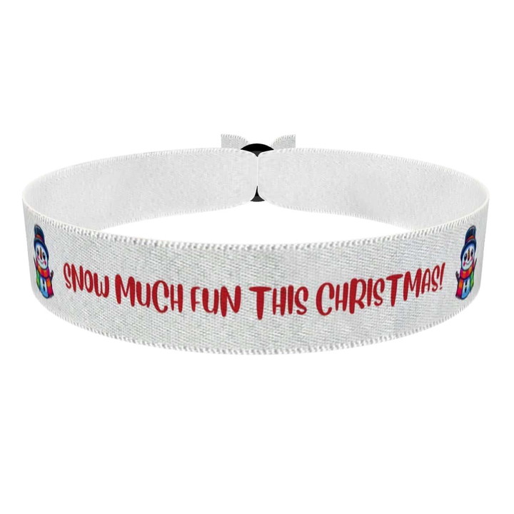 Zum Produkt Schneemann mit buntem Schal Weihnachtsstoffarmband
