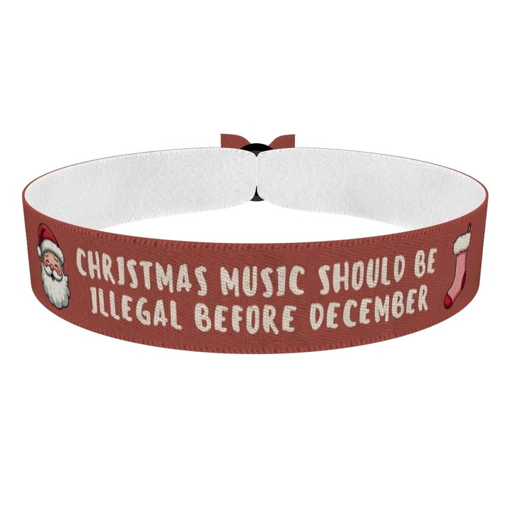 Zum Produkt Weihnachtsmann und Socke Motiv Stoffarmband