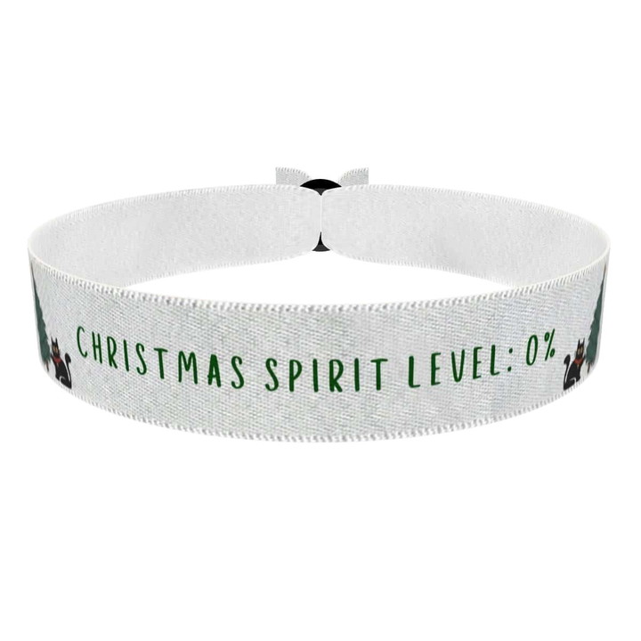 Zum Produkt Stoffarmband mit Weihnachtsbaum und Katze Motiv Weihnachten Stoffarmband