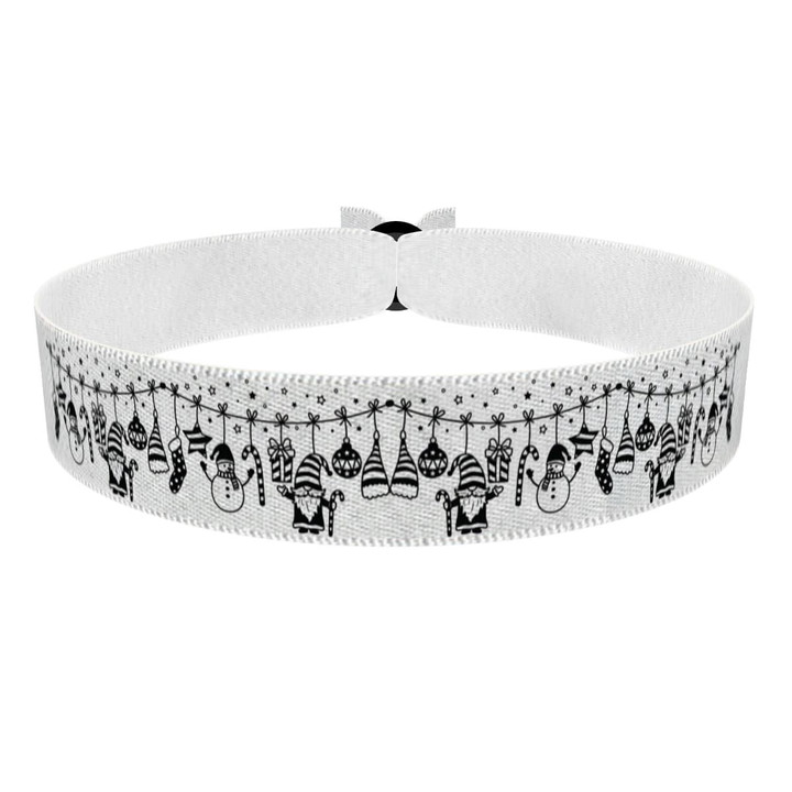 Zum Produkt Weihnachtsmotiv mit Schneemann und Geschenken Stoffarmband