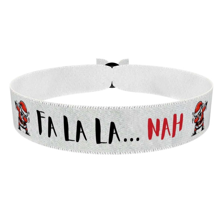 Zum Produkt Weihnachtsmotivation mit lustigem Weihnachtsmann Stoffarmband