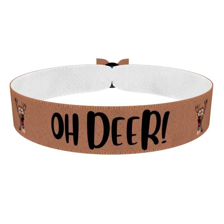 Zum Produkt Stoffarmband mit niedlichem Rentierdesign zur Weihnachtszeit