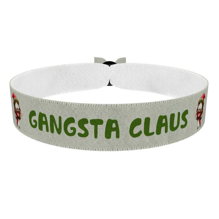Zum Produkt Stoffarmband mit Gangsta Claus Motiv für Weihnachten