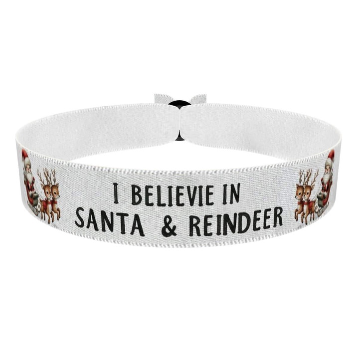 Zum Produkt I believe in Santa & Reindeer Stoffarmband