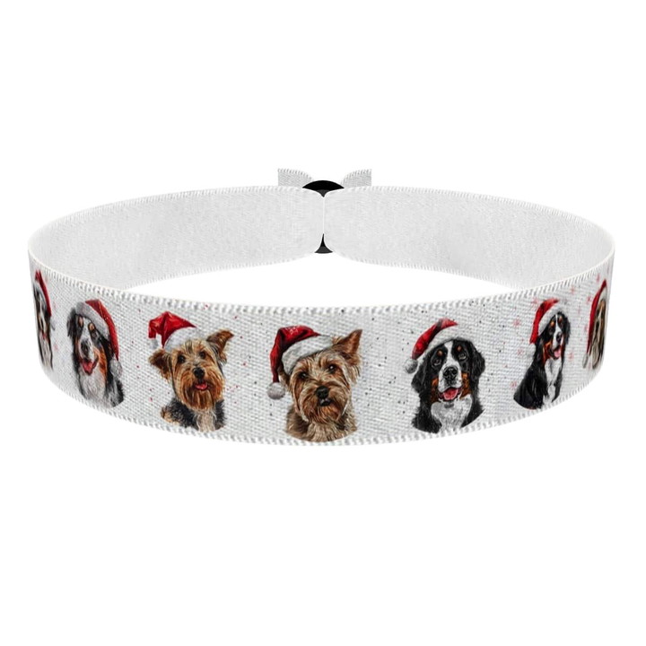 Zum Produkt Hunde im Weihnachtsmütze Stoffarmband