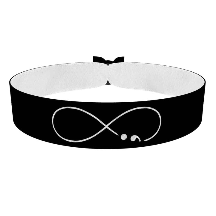 Zum Produkt Unendlich Continue Stoffarmband schwarz