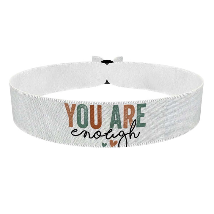 Zum Produkt You are enough Stoffarmband weiß
