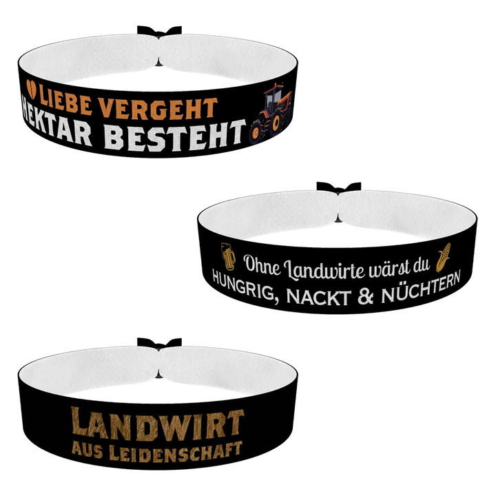 Zum Produkt 3er Set Landwirte Bauern Stoffarmbänder