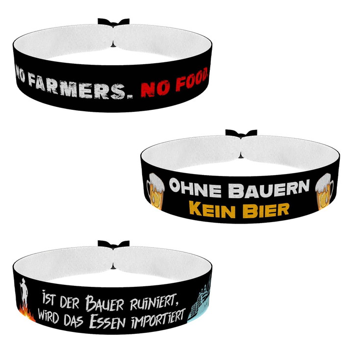 Zum Produkt 3er Set Landwirte Bauern #2 Stoffarmbänder