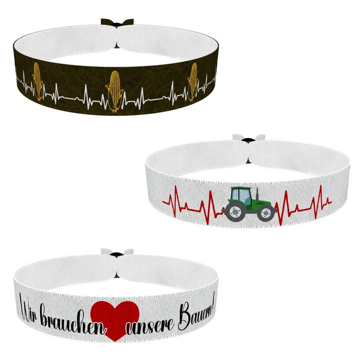 Zum Produkt 3er Set Landwirte Bauern #3 Stoffarmbänder