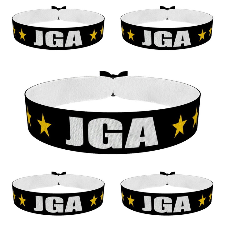 Zum Produkt 5er Set Junggesellenabschied Sterne JGA Stoffarmbänder