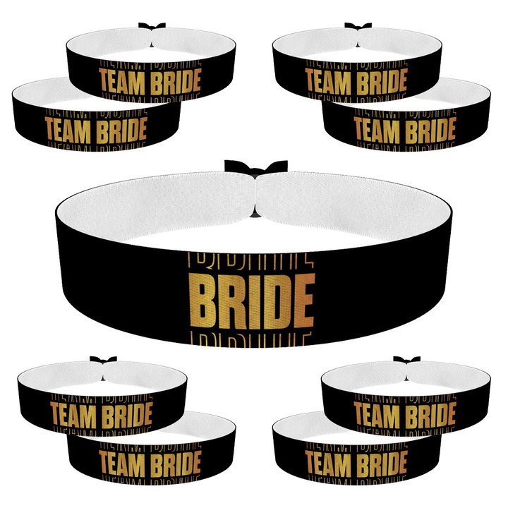Zum Produkt 9er Set Bride und Team Bride Stoffarmbänder