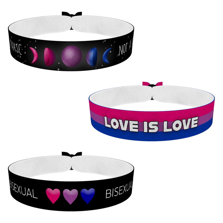 Zum Produkt 3er Set LGBTQ Bisexual Stoffarmband
