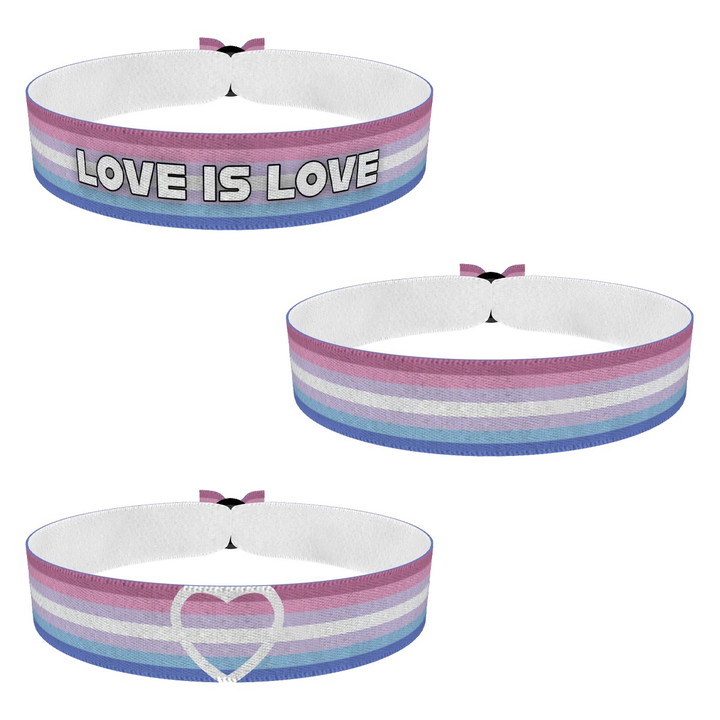 Zum Produkt 3er Set LGBTQ Demibigender Stoffarmband