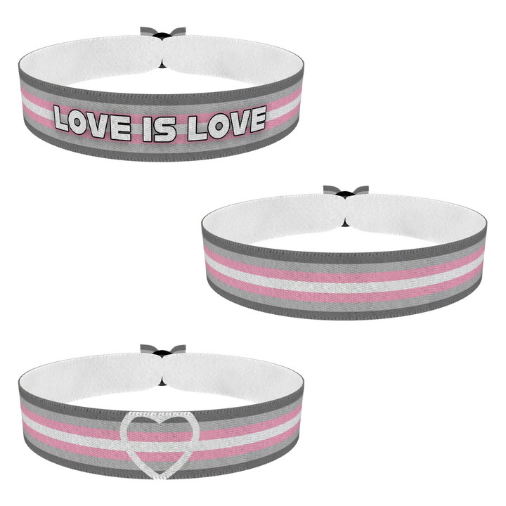 Zum Produkt 3er Set LGBTQ Demigirl Stoffarmband