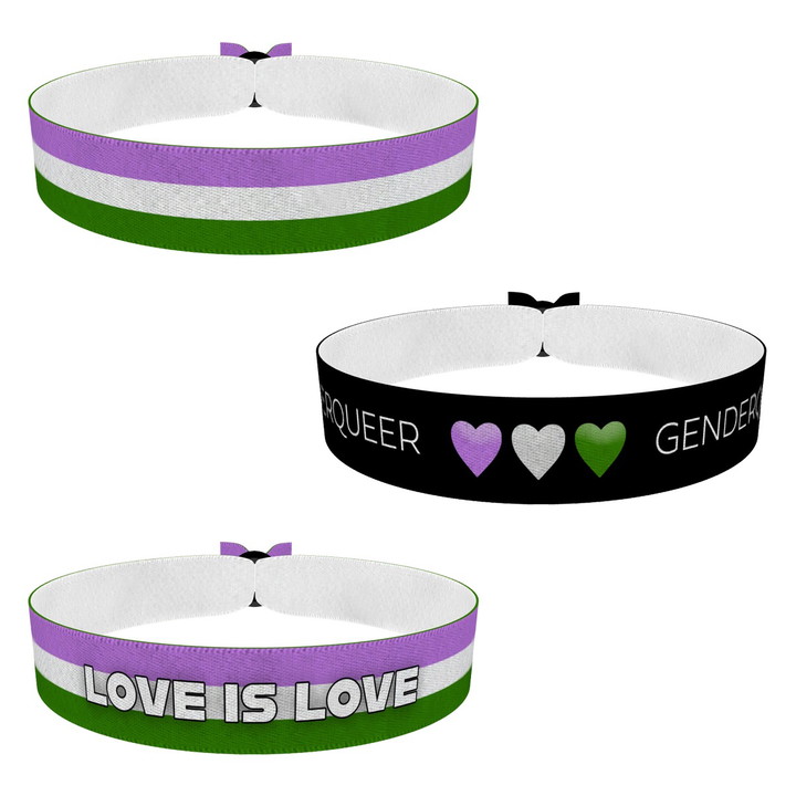 Zum Produkt 3er Set LGBTQ Genderqueer Stoffarmband