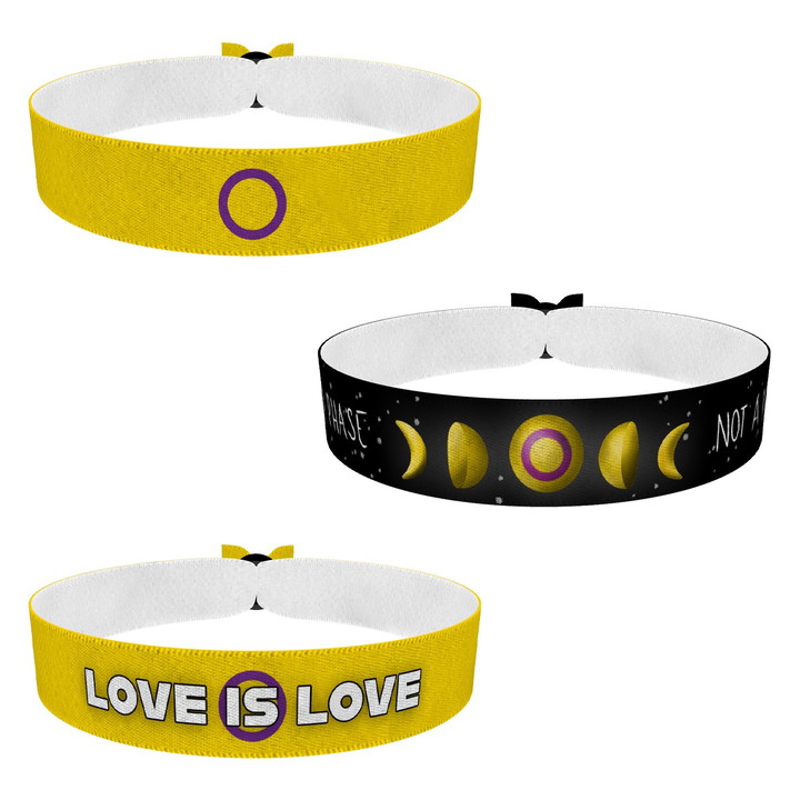 Zum Produkt 3er Set LGBTQ Intersexual Stoffarmband