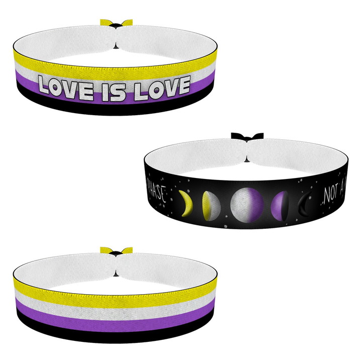 Zum Produkt 3er Set LGBTQ Non Binary Stoffarmband