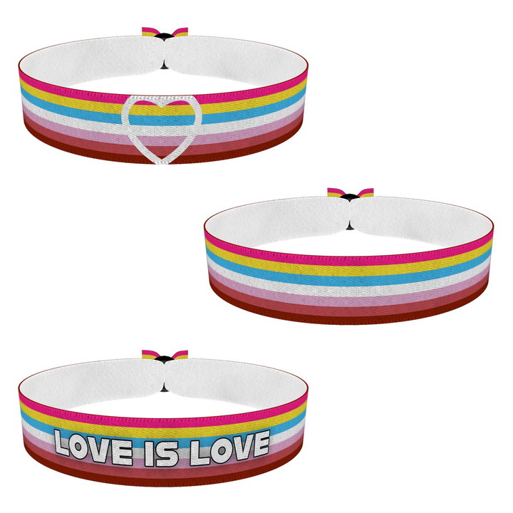 Zum Produkt 3er Set LGBTQ Pan-Lesbian Stoffarmband