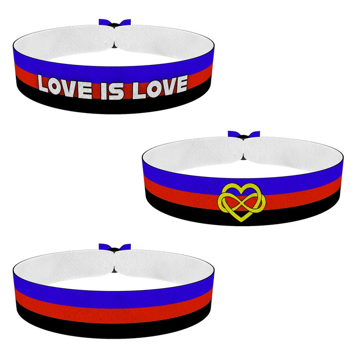 Zum Produkt 3er Set LGBTQ Polyamory Stoffarmband