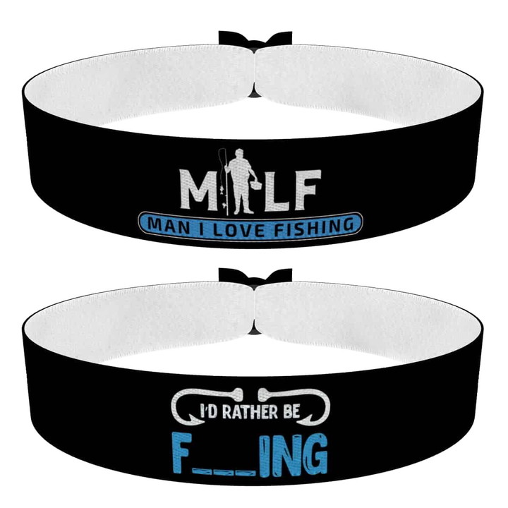 Zum Produkt 2er Set Milf und I'd Rather Be Fishing Stoffarmbänder