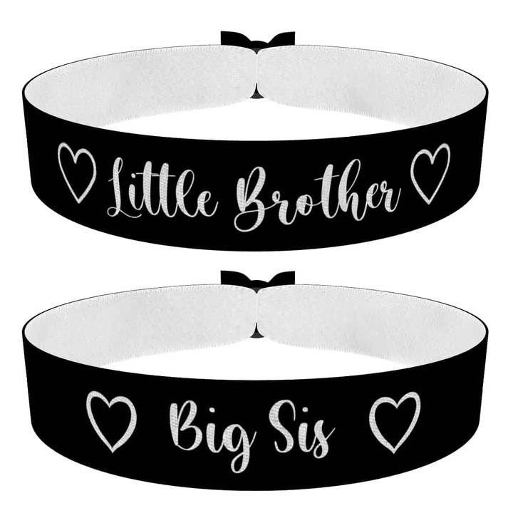 Zum Produkt 2er Set Little Brother und Big Sis schwarzes Stoffarmband