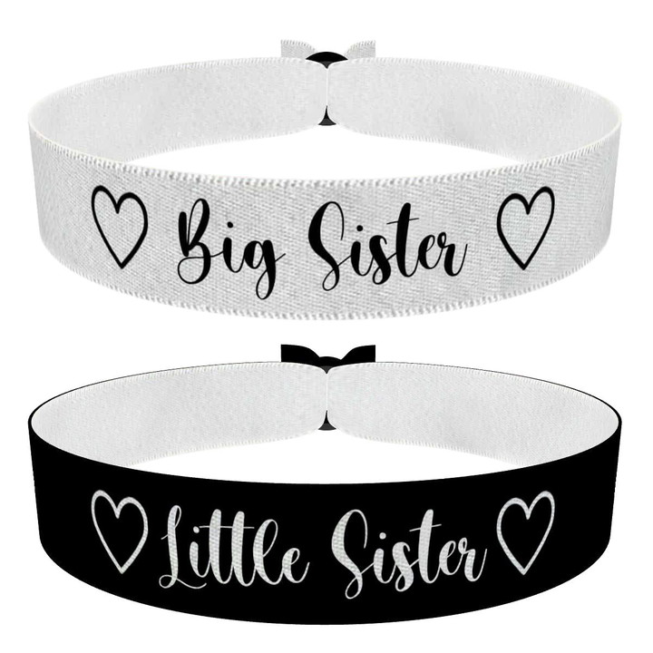 Zum Produkt 2er Set Big Sister und Little Sister Stoffarmbänder feminin