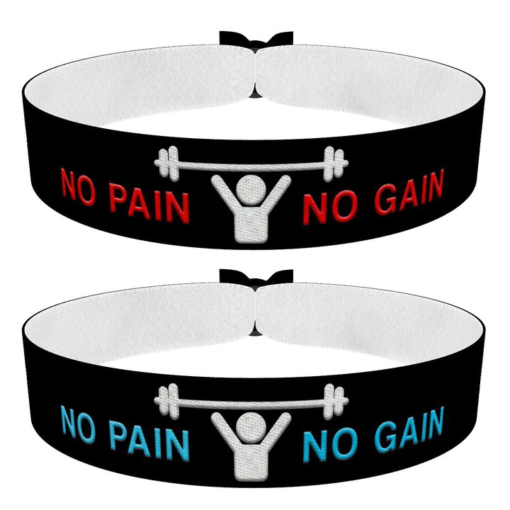 Zum Produkt No pain Langhantel Stoffarmband Set pink und blau 2er Set