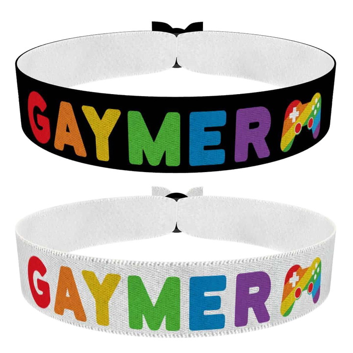 Zum Produkt 2er Set Gaymer Stoffarmbänder schwarz und weiß