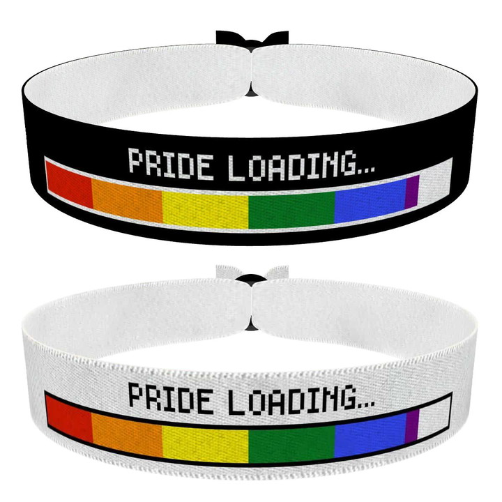 Zum Produkt Pride Loading 2er Set schwarz und weiß Stoffarmbänder