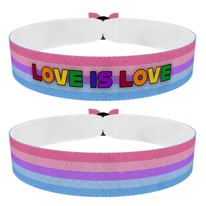 Zum Produkt Xenogender Stoffarmbänder 2er Set Love is Love und Flagge