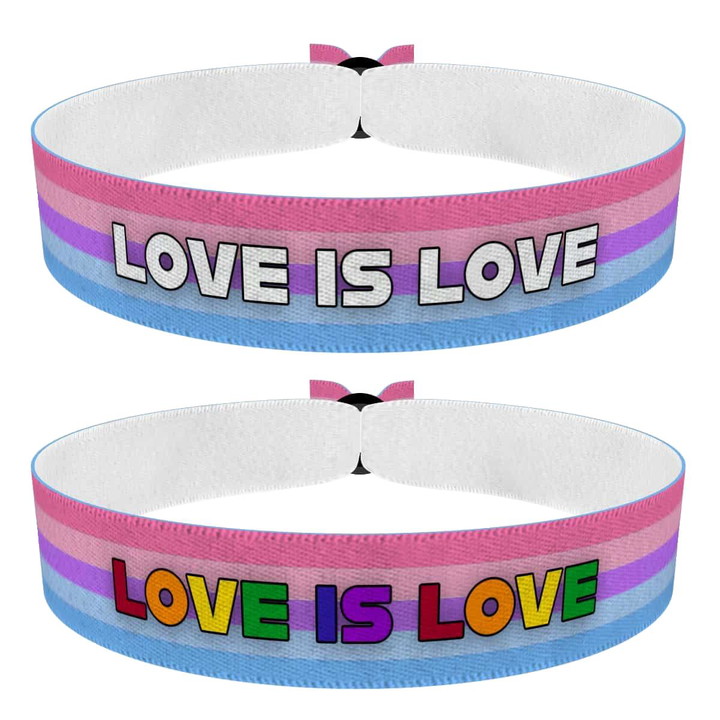 Zum Produkt 2er Set Xenogender Love is Love Stoffarmbänder weiß bunt
