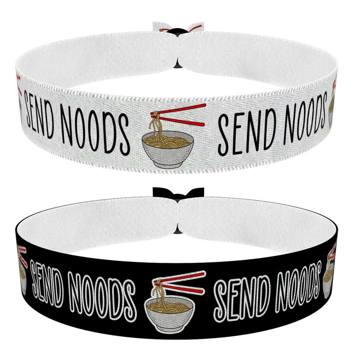 Zum Produkt Send Noods 2er Set weiß und schwarz Stoffarmbänder
