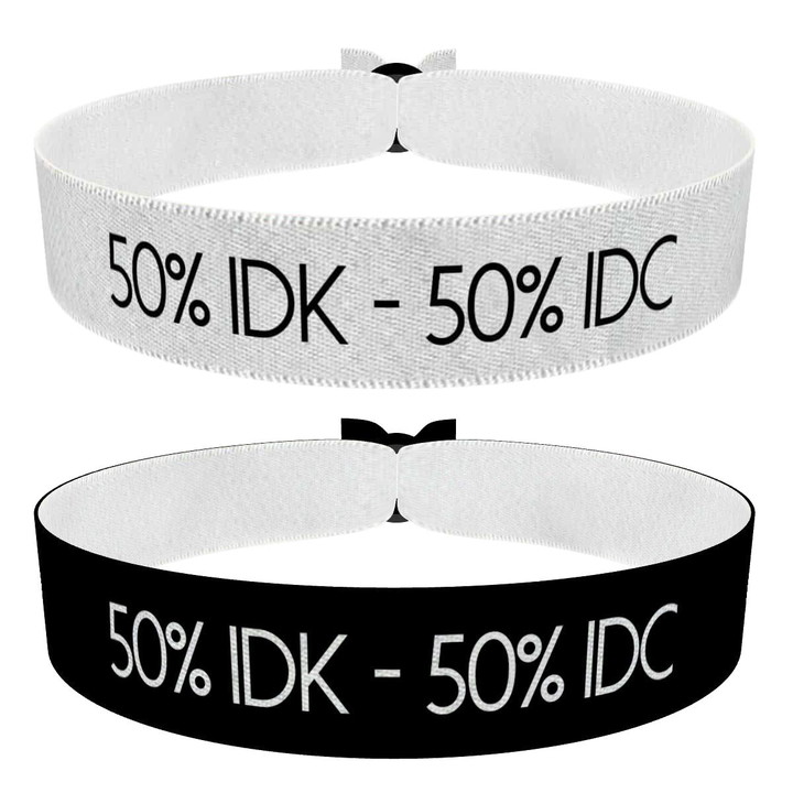 Zum Produkt 2er Set I don't know & I don't care Stoffarmbänder in weiß und schwarz