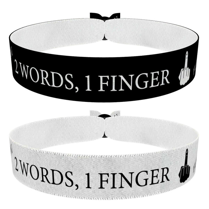 Zum Produkt 2er Set Stoffarmbänder schwarz und weiß 1 Finger Design