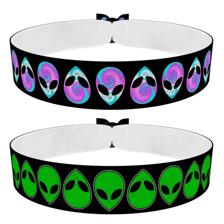 Zum Produkt Aliens Stoffarmband 2er Set grün kontur und klassisch