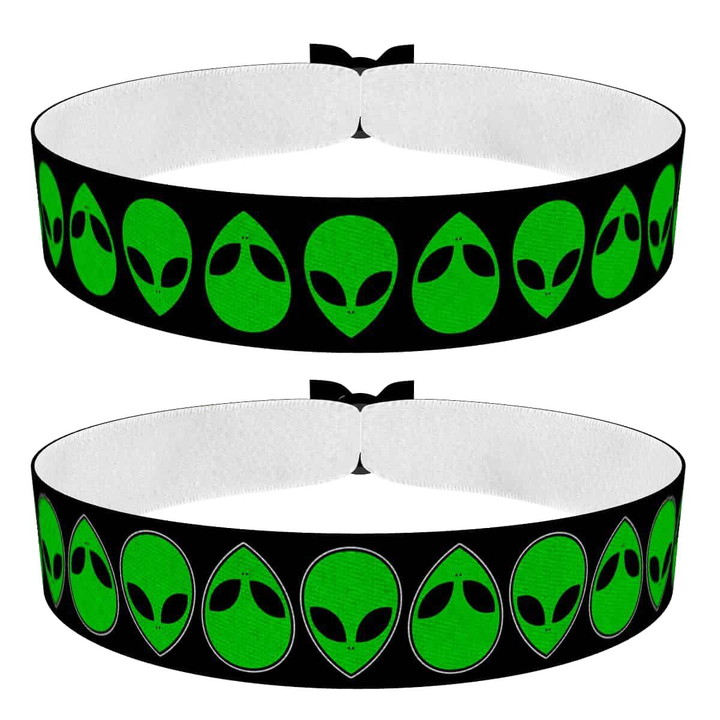 Zum Produkt 2er Set Aliens grün Stoffarmbänder mit Konturdesign
