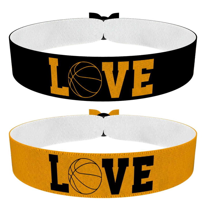 Zum Produkt 2er Set Basketball Love Stoffarmbänder schwarz und farbig