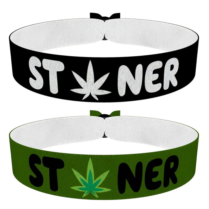 Zum Produkt Stoner Stoffarmbänder Set schwarz und grün 2er Set für jeden Stil
