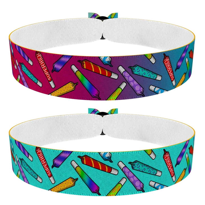 Zum Produkt 2er Set Bunte Tüten Stoffarmbänder rainbow und türkis