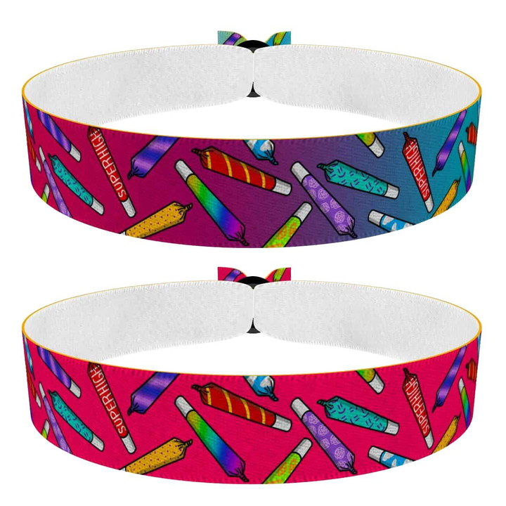 Zum Produkt 2er Set bunte Tüten Stoffarmbänder rainbow und pink