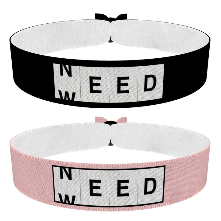 Zum Produkt Need Weed 2er Set Schwarz und Rosa Stoffarmbänder