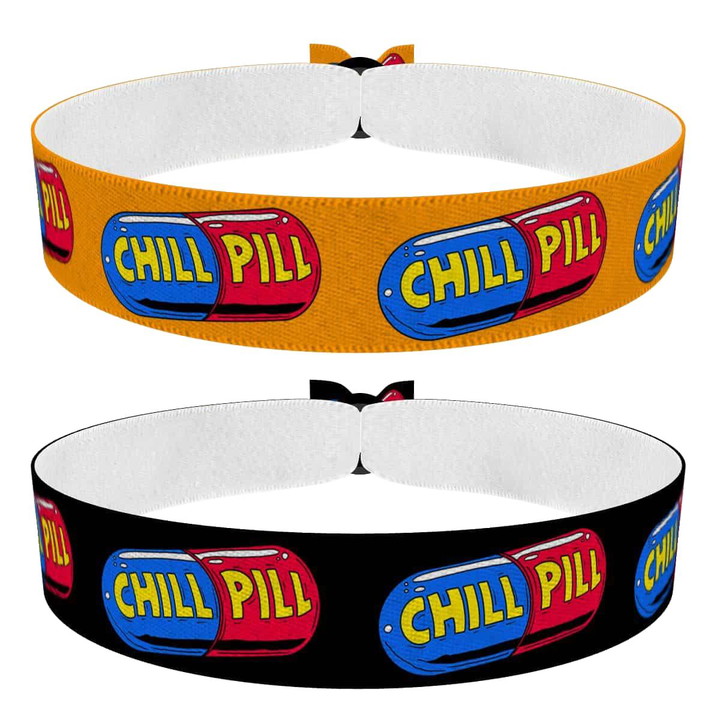 Zum Produkt Chillpill 2er Set orange und schwarz Stoffarmbänder für Spaß