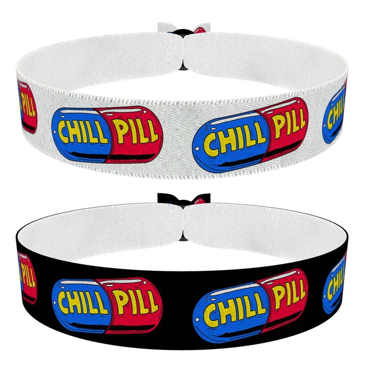 Zum Produkt Chillpill 2er Set weiß und schwarz Stoffarmbänder für jeden Anlass
