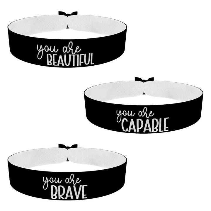 Zum Produkt 3er-Set You are Beautiful, Capable & Brave Stoffarmbänder-Set