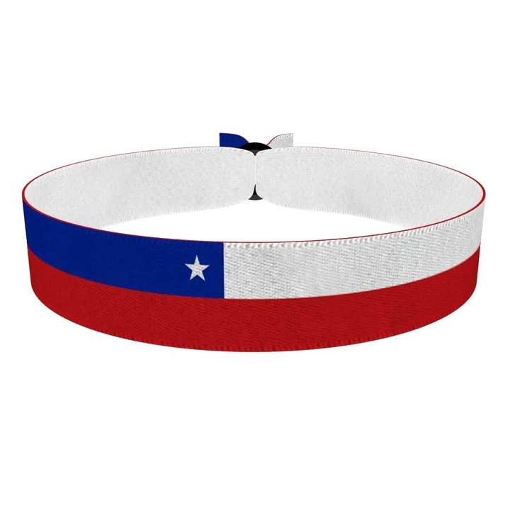 Zum Produkt Chile Flagge Stoffarmband