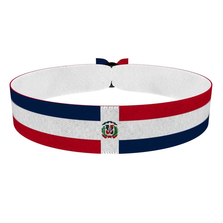 Zum Produkt Dominikanische Republik Flagge Stoffarmband