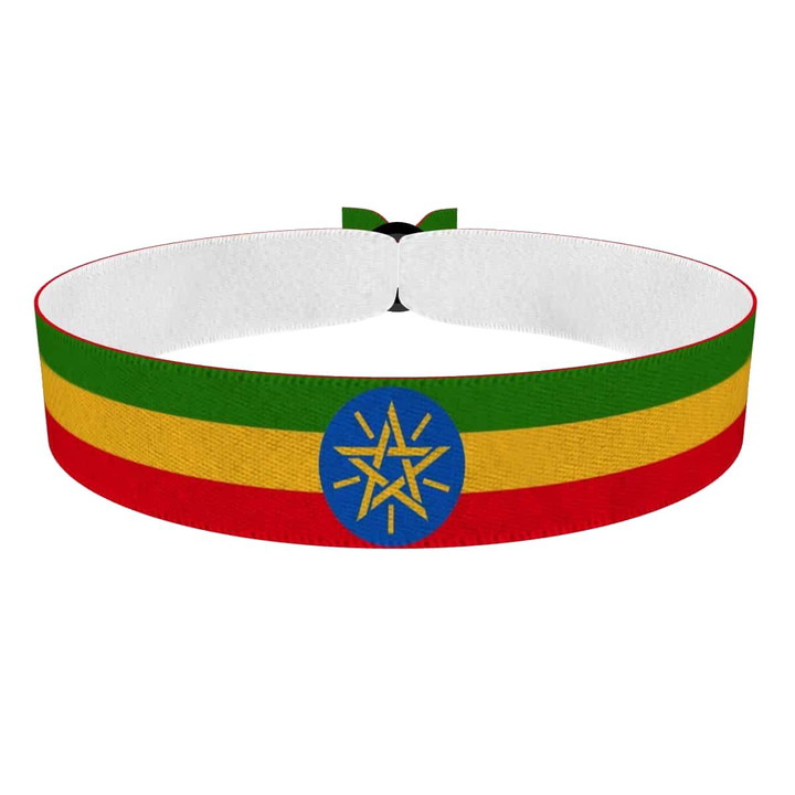 Zum Produkt Äthiopien Flagge Stoffarmband