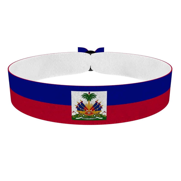 Zum Produkt Haiti Flagge Stoffarmband